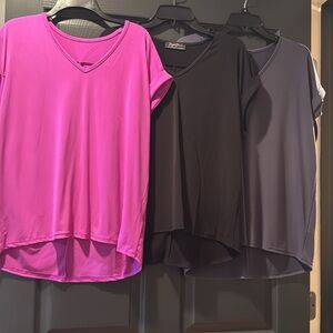 Women's V-Neck Dress Tops - Pink, Black, Gray